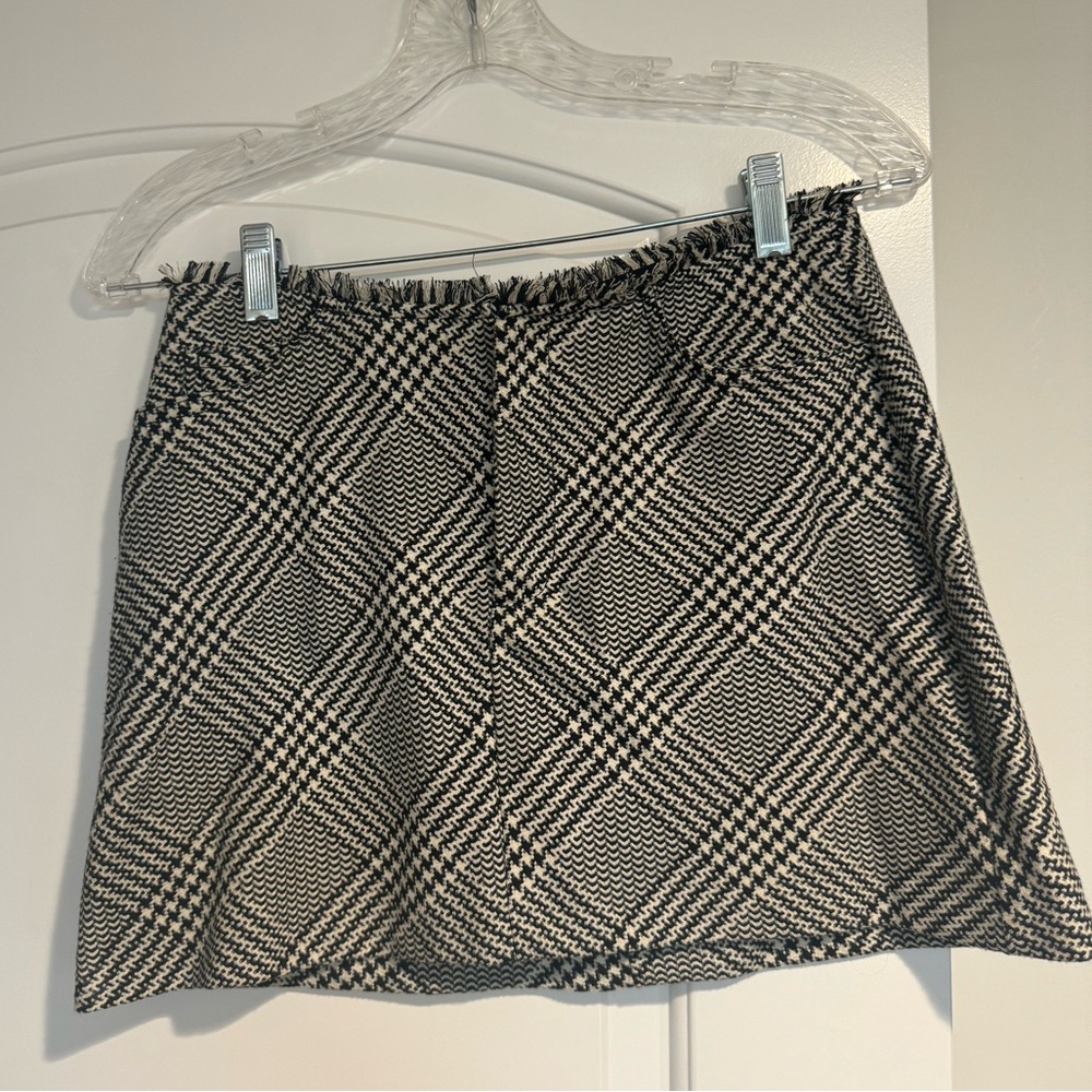 Zara houndstooth mini skirt